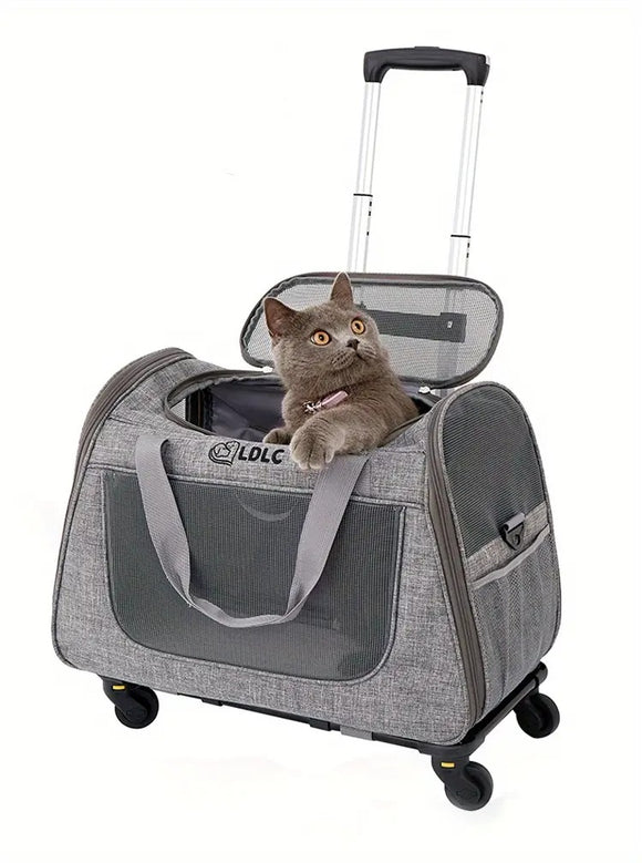 NNETM Pet Rolling Carrier with Detachable Wheels