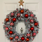 NNETM Christmas Winter Candy Cane Wreath