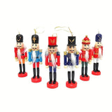 NNETM Christmas Nutcracker Ornament Wooden Figures (Set 6-Piece)