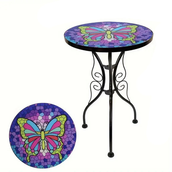 NNETM Handcrafted Mosaic Mini Glass Side Table