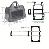 NNETM 2-in-1 Cat Carrier with Wheels and Handle