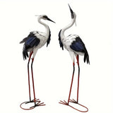NNETM Crane Statues Iron Garden Decor (2pcs)