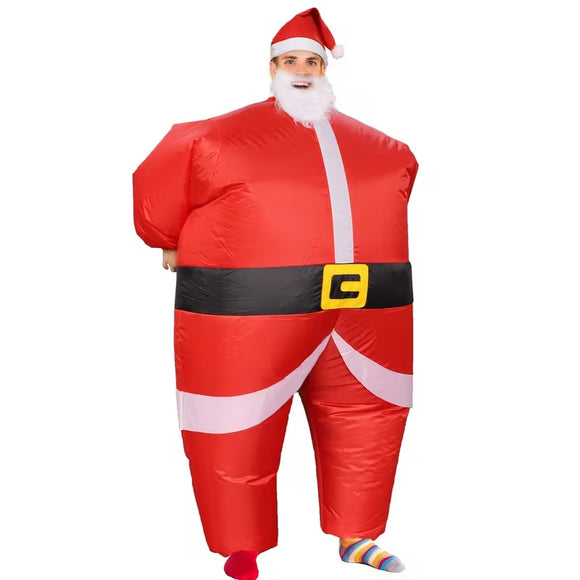 NNETM Santa Costume Self-Expanding Christmas Suit