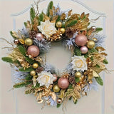 NNETM Golden Bow Christmas Wreath
