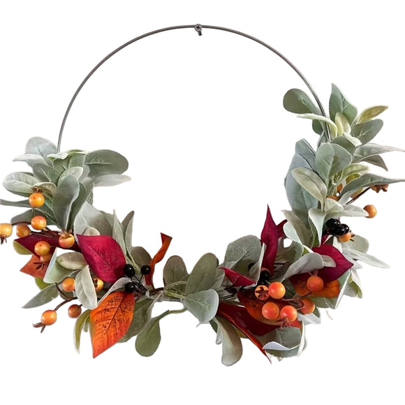 NNETM Autumn Floral Wreath Red & Golden Berries