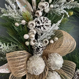 NNETM Christmas Wreath with Pine Cones and White Berries