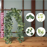 NNETM Christmas Garland with 14pcs Faux Greenery Vine Decor