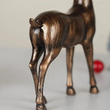 NNETM Bronze Elk Figurine Pair Christmas Decoration
