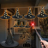 NNETM Glowing Hanging Witch Hats with Remote (8 Pack)