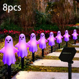 NNETM Solar Halloween Ghost Lights 8 LED Outdoor Decor