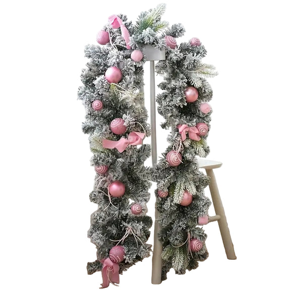 NNETM Artificial Christmas Wreath Pink Garland