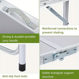 NNETM Folding Aluminum Table with Storage Cabinet