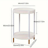 NNETM Small Round Metal Nightstand Table