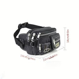 NNETM Multi-Layer Canvas Zipper Waist & Crossbody Bag