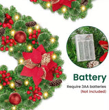 NNETM Artificial Christmas Garland with LED Lights