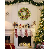 NNETM Christmas Wreath Pre-Lit Pine Cone LED Decoration