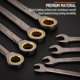 NNETM 12pcs Ratcheting Wrench Set Metric & SAE