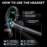 NNETM Wireless Headset Dual Mic Noise Canceling