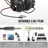 NNETM Wired Studio Monitor Headphones for Recording