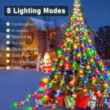 NNETM Christmas Solar Waterfall Tree Fairy String Lights Outdoor