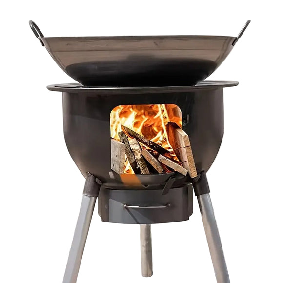 NNETM Portable Iron Camping Stove Wood Burning Outdoor