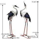 NNETM Crane Statues Iron Garden Decor (2pcs)