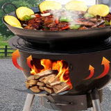 NNETM Portable Iron Camping Stove Wood Burning Outdoor