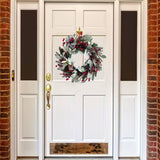 NNETM Christmas Wreath Wall Hanging with Pine Cones & Red Berries