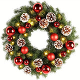 NNETM Pre-Lit Christmas Door Wreath LED Decor