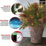 NNETM Pre-Lit Artificial Christmas Tree with LED Lights