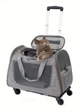 NNETM 2-in-1 Cat Carrier with Wheels and Handle