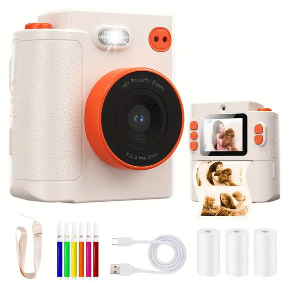 NNETM Kids Printing Camera 48MP with 3 Paper Rolls