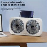 NNETM Dual Head Portable USB Table Fan