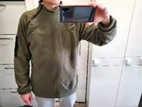 NNEOBA Men's Tactical Fleece Pullover Jacket Outdoor Hiking (Green)