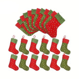 NNETM Snowflake Print Christmas Stockings Gift Bags (24pcs)