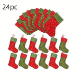 NNETM Snowflake Print Christmas Stockings Gift Bags (24pcs)