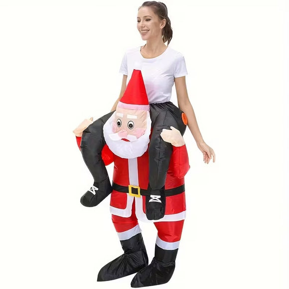 NNETM Riding Santa Inflatable Christmas Costume