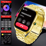 NNETM Smart Watch with Golden Stainless Steel HD Display