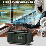 NNETM 12000mAh Emergency Radio Solar Hand Crank Charger