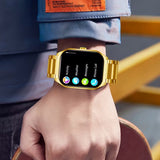 NNETM Smart Watch with Golden Stainless Steel HD Display