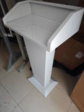 NNETB White Stainless Steel Podium Reception Desk