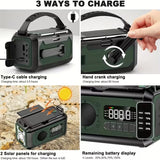 NNETM 12000mAh Emergency Radio Solar Hand Crank Charger