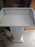 NNETB White Stainless Steel Podium Reception Desk