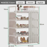 NNETM Metal Dustproof Shoe Rack Storage Organizer (5-Layer)