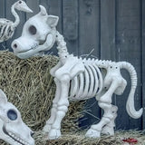 NNETM Halloween Bull Skeleton Statue Decor