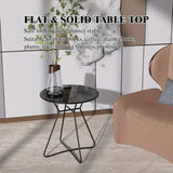 NNETM Iron Round Side Table Indoor Outdoor Use