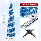 NNETM Pre-Lit Blue Fir Christmas Tree