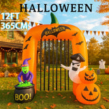 NNEOBA Halloween Inflatable Pumpkin Arch with LED Lights