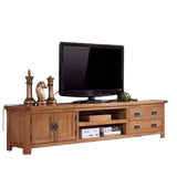 NNETB Solid Wood TV Cabinet with Modern Red Oak Design