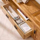 NNETB Solid Wood TV Cabinet with Modern Red Oak Design